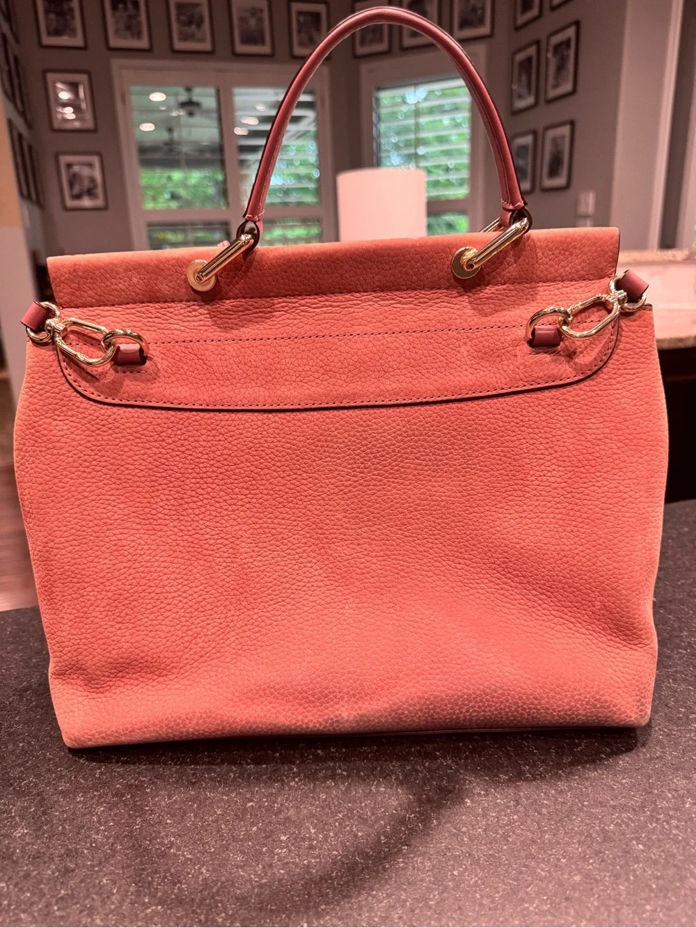 kate spade Pink Suede Top-Handle Satchel with Tassel